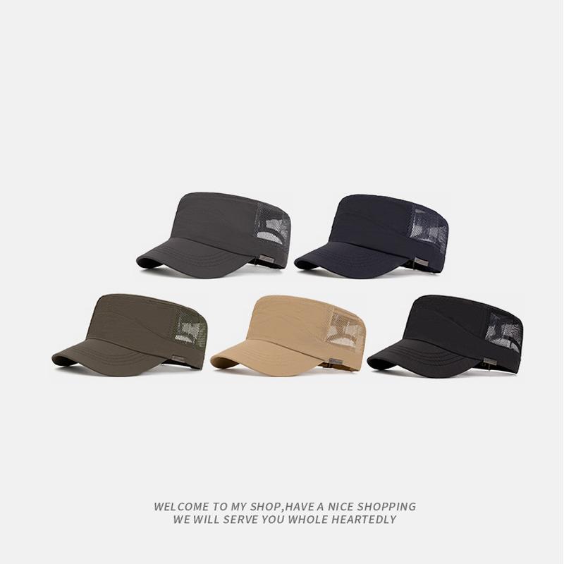 Мужская летняя шляпа для отдыха на открытом воздухе, быстросохнущая сетчатая дышащая солнцезащитная плоская шляпа, кепка с козырьком