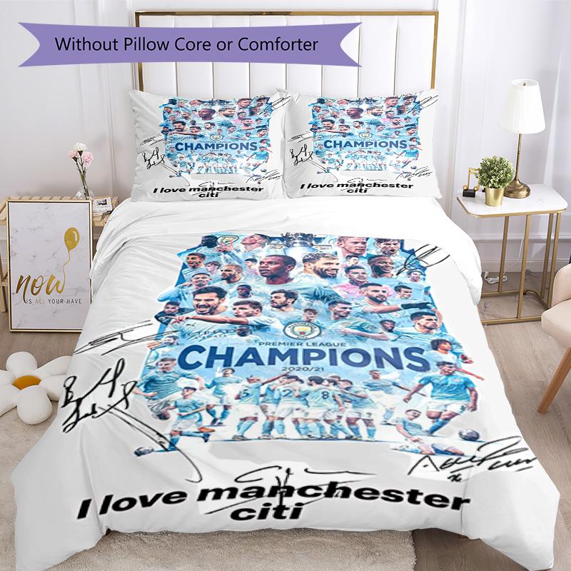 Manchester City Bedding Set Breathable Duvet Cover With Pillowcases Home Decoration Birthday Gift