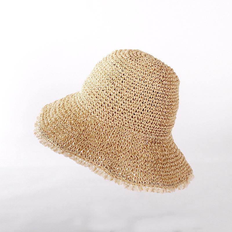 Women's Large Brim Foldable Breathable Straw Sun Hat for Summer Travel & Vacation