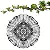 360 Degree Swivel Hook 10 Inch Bohemian Wind Spinner for Garden Outdoor Decor Black White Metal Wind Chime Creative Gift for All Seasons