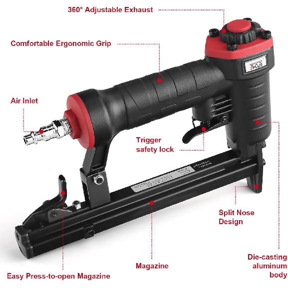 HT5014SP Pneumatic 20 Gauge Stapler, T50 Upholstery Stapler, 1/4-Inch to 9/16-Inch