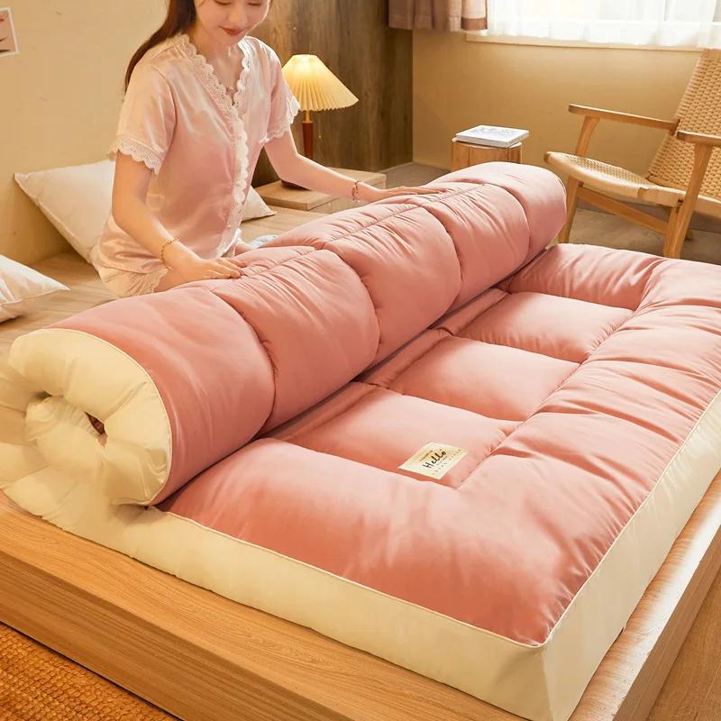 Толстый складной татами-матрас - Мягкая губчатая подкладка для студенческого общежития, Односпальный/Двуспальный спальный мат, Качественное постельное белье