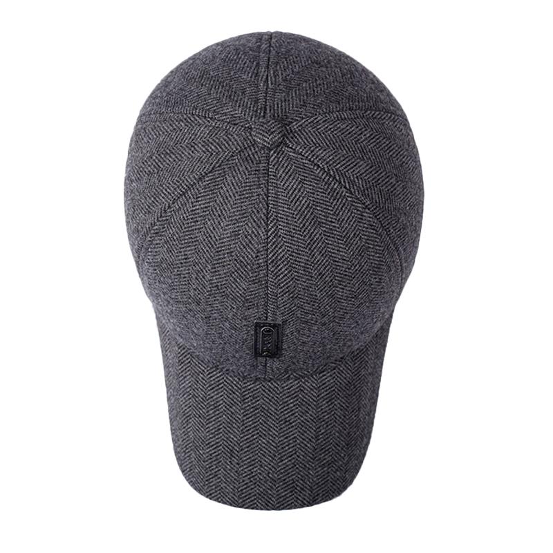 Autumn Winter Warm Cotton Cap Men's Windproof Coldproof Ear Protection Woolen Baseball Cap Outdoor Sports Cap