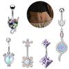Simple Stainless Steel Zircon Inlaid Unisex Navel Nail Body Piercing Jewelry Navel Ring Explosive Style 