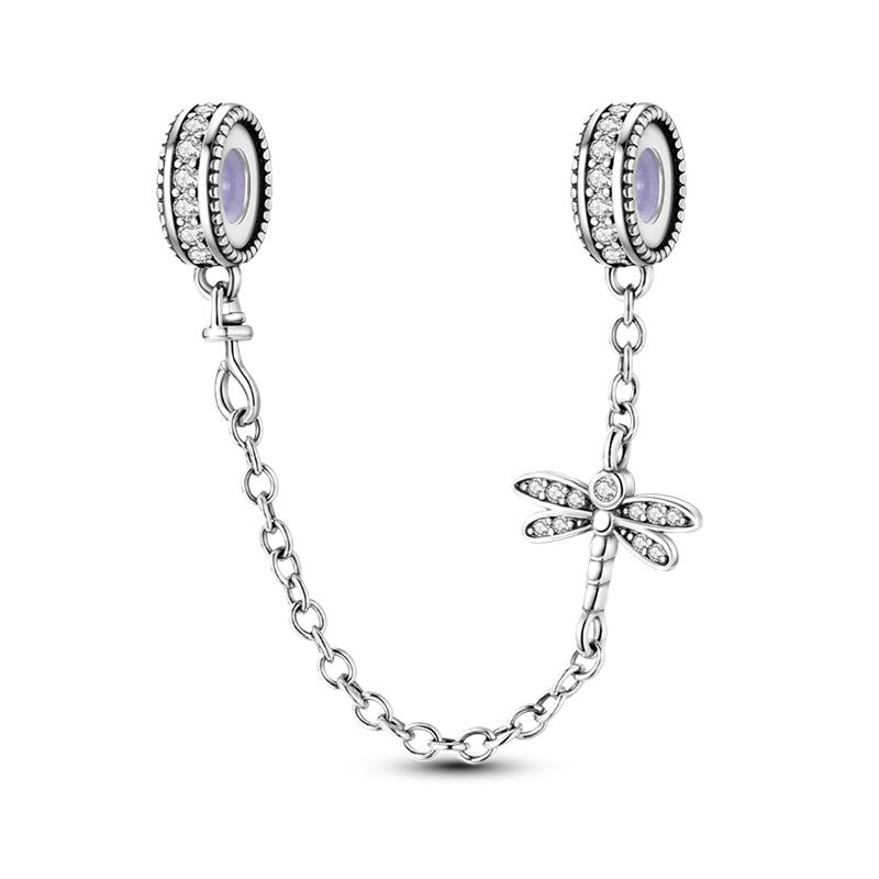 New 925 Silver Color Evil Eye Stars Moon Butterfly Cat Safety Chains Charms Beads Fit Diy 925 Bracelets DIY Jewelry