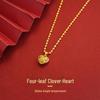 Вьетнамское золотое ожерелье в форме сердца для женщин в стиле ретро – прочная имитация золотой ключичной цепочки с медным сплавом.