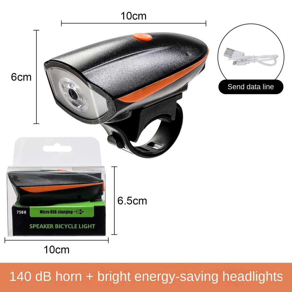 Bicycle Lights with Speakers, Rechargeable Bicycle Lights, Cycling Lights, Bicycle Headlights with 3 Lighting Modes