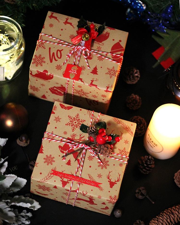 73 * 51 см, новая оберточная бумага для рождественских подарков, европейский стиль, ретро, крафт, подарочная бумага, снежинка, рождественская елка