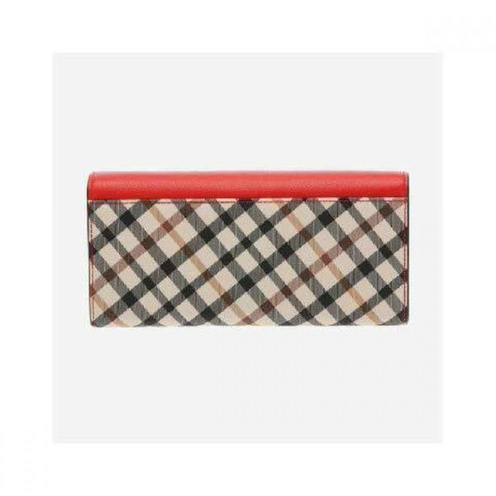 DakS Men S Red Check Colorblock 3 Fold Long Wallet Dcwa2f401r2