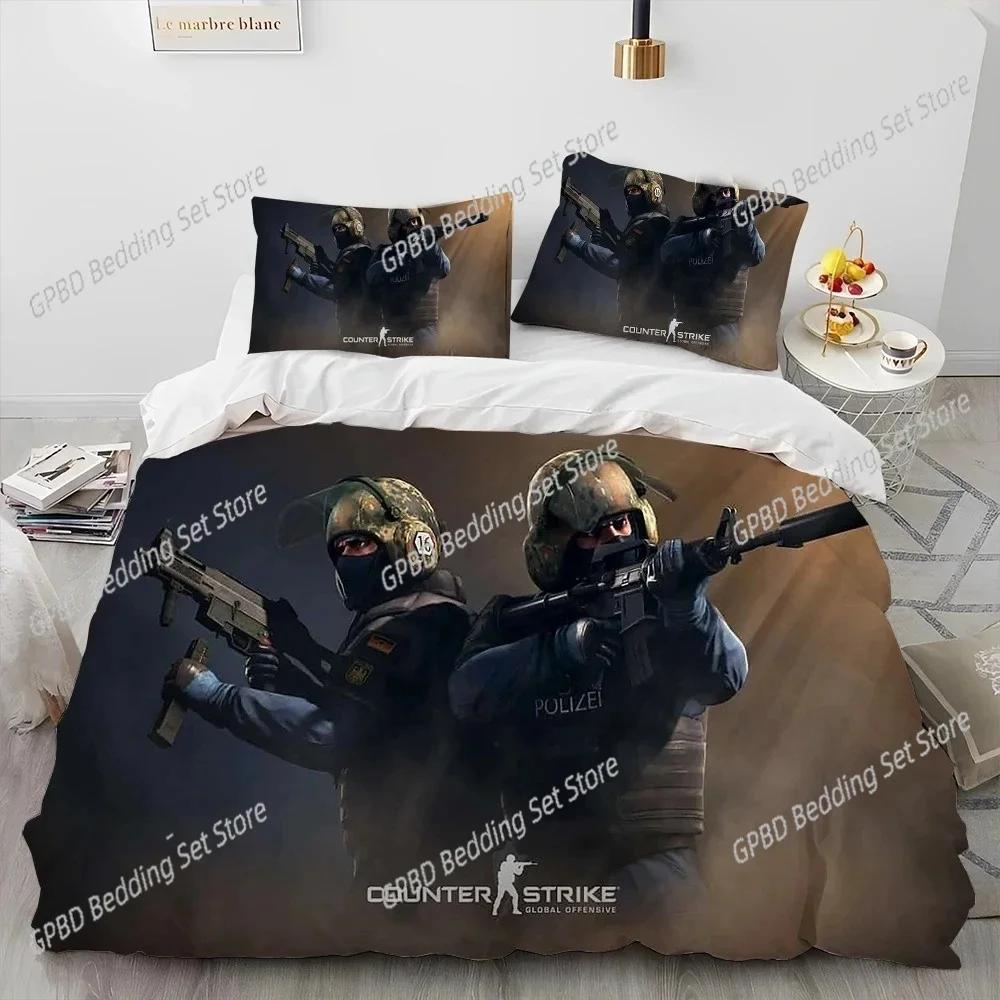 CS GO Игровой Геймер Counter Strike Комплект для Спальни Мягкий Современный Покрывала Удобное Мягкое Пододеяльник Удобный Пододеяльник И Наволочка