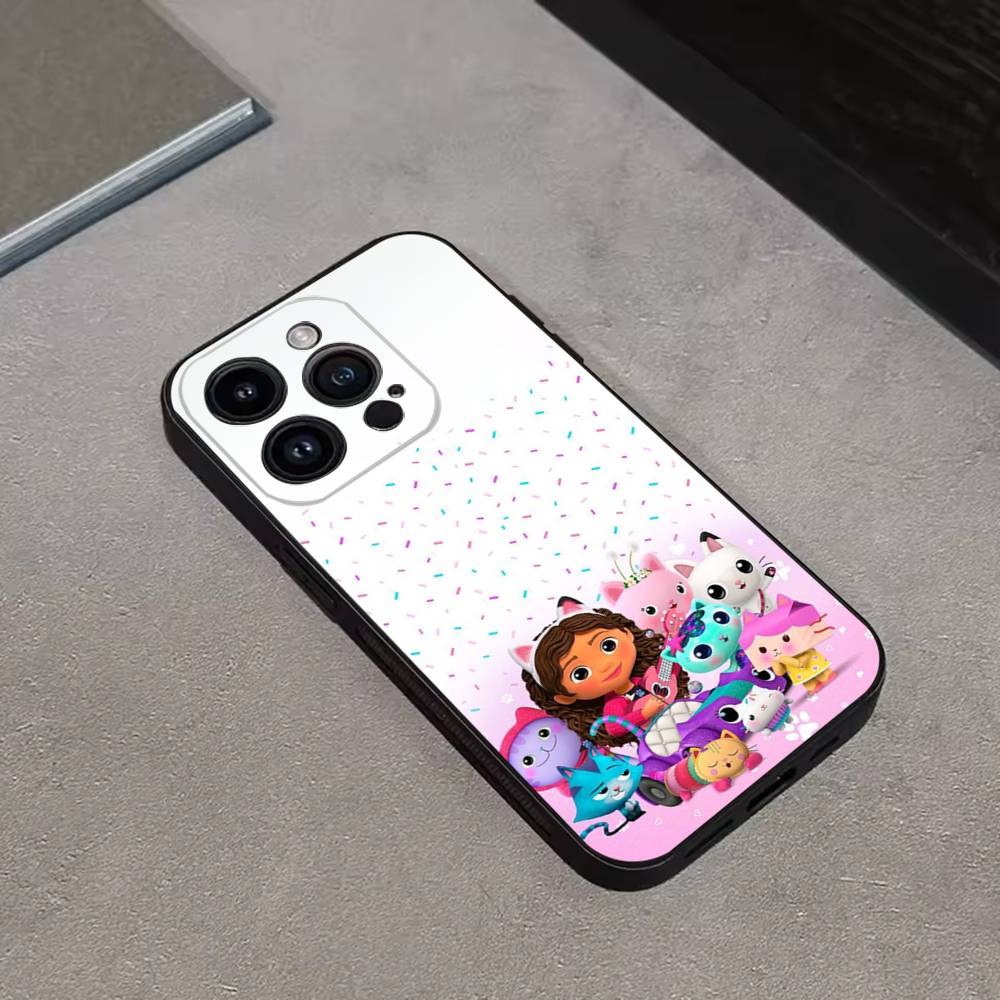 G-Gabbys Dollhouse Милый чехол для телефона для iPhone 16,15,14,13,12,11 Plus,Pro Max,XS,X,XR,SE,Mini,8,7,Мягкий силиконовый черный чехол