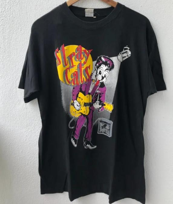 Винтажная футболка Stray Cats Тур по Японии 1992 Американская рок-н-ролльная группа RockTshirt Унисекс