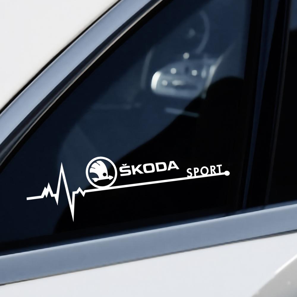 HGC2 2Pcs Car Side Window Glass Sport Performance Badge Stickers For Skoda Octavia 3 2 A5 A7 Superb 3 Fabia 2 Rapid Karoq Visions VII