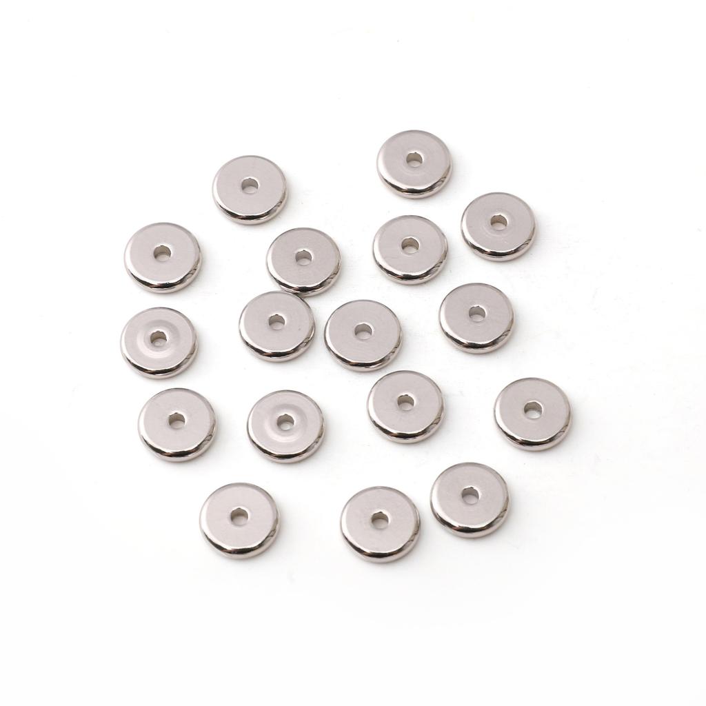 5-100 шт. Плоские круглые бусины-разделители из нержавеющей стали для изготовления браслетов, ожерелий и других ювелирных изделий своими руками