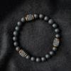 Black Matte Onyx with Cube Lava Bracelet Yoga Balance Energy Stretch Bracelet Men Women Natural Gemstone Healing Jewelry