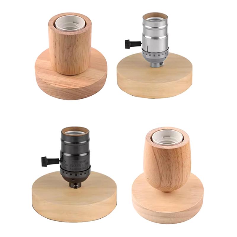 10Cm 12Cm 15Cm Wood Table Lamp Base Round Solid Wood Display Lamp Base Light Parts Stand For Diy Table Lamp Bases