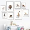 Ванна Животные Жираф Слон Палевая утка Свинья Настенная живопись Печать на холсте Плакаты на скандинавскую тему настенные панно Дети Декор для ванной комнаты