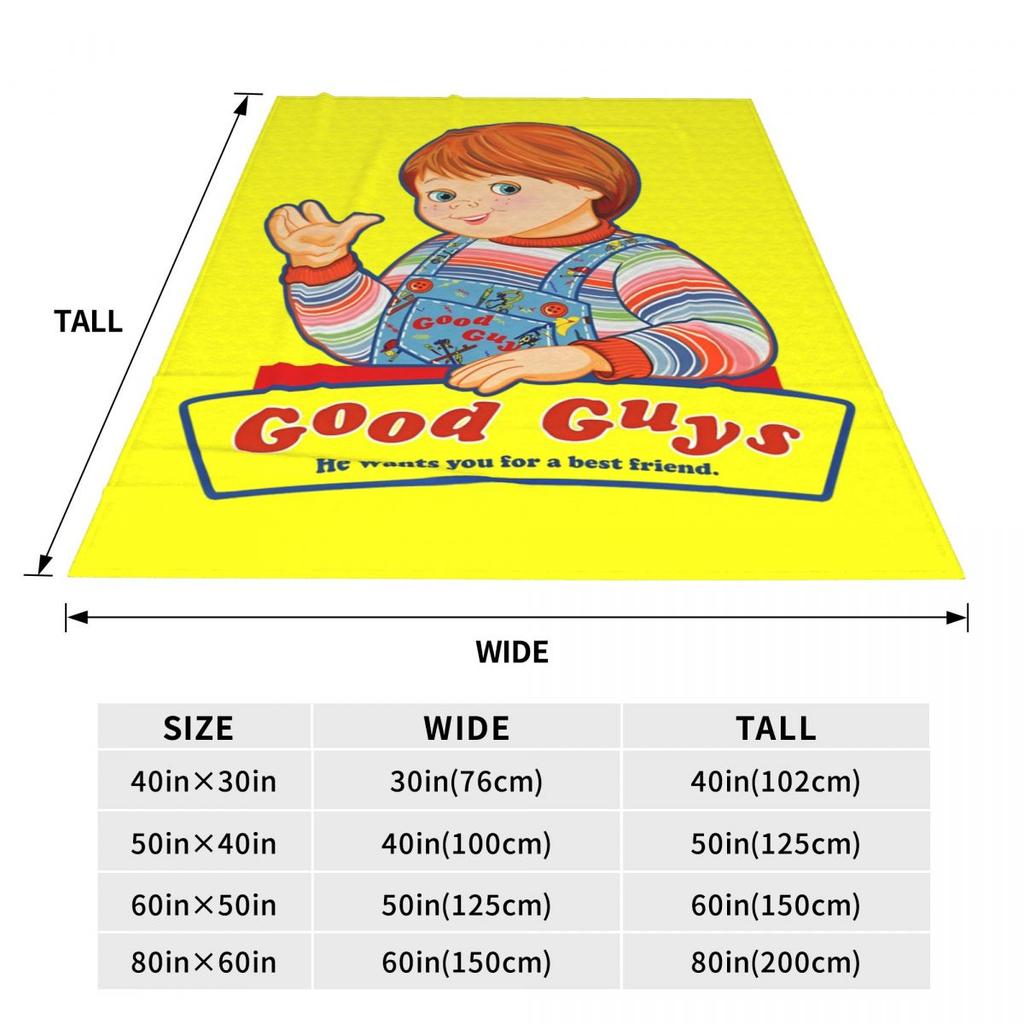 Good Guys Child's Play Chucky Blanket Fleece Print Multi-function Super Soft Throw Blankets for Home Car Quilt
