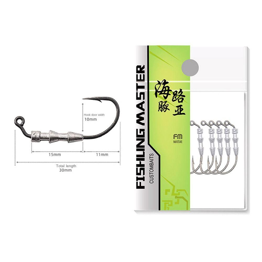 5 шт. крючки для джиг-головок для спорта на открытом воздухе, противоскользящие крючки с зазубринами для мягких пластиковых приманок