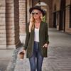 2026 Autumn New Women's Solid Color Ribbed Brushed Casual Long-Sleeve Cardigan Jacket