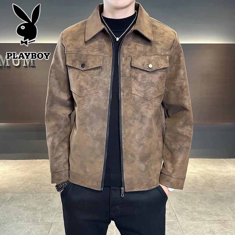 PLAYBOY Мужская замшевая куртка в стиле кэжуал
