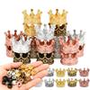 14Pcs Vintage Alloy Crown Miniatures - Gold Craft Decor for DIY Model Making, Home Handicraft, Mother's Day Party Supplies,  ZSY