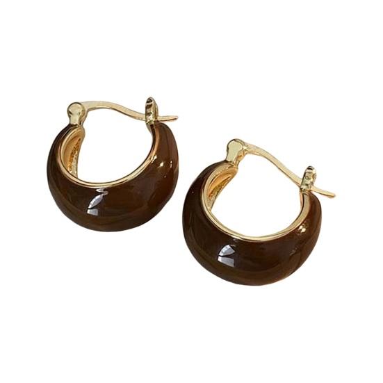 1 пара женских висячих сережек, винтажные U-образные масляные серьги, гладкие цветные серьги-обнимашки для выпускного вечера, висячие серьги на работу