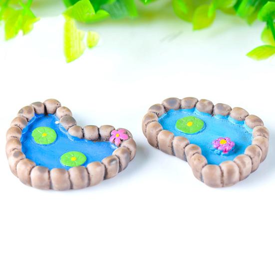 2Pcs/Set Lotus Pond Miniature Landscape Ornaments Garden Bonsai Decorations