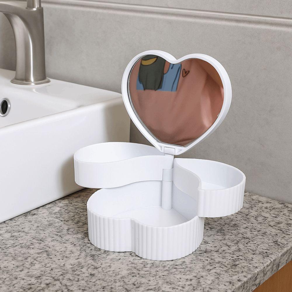 Rotating Heart Shape Jewelry Boxes Double Layer Jewelry Storage Boxes Jewelry Organizer Gift Box