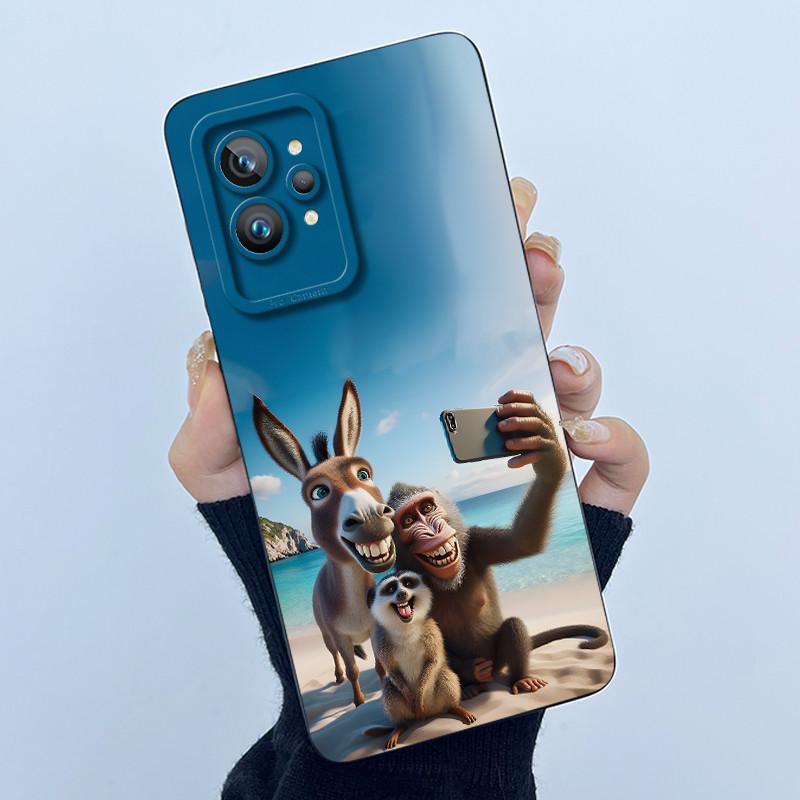 For Realme GT 2 Pro Phone Case Cute Panda Girl Cats Liquid Silicone Camera Protection Back Cover For Realme GT2 Pro GT2Pro Funda