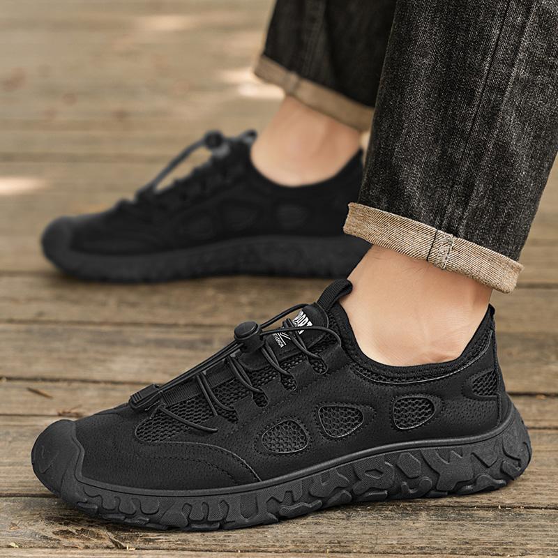Новые мужские повседневные туфли, походные туфли с сеткой, летние дышащие спортивные кроссовки, нескользящая износостойкая рабочая обувь
