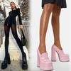 Chunky Platform Super High Heels Pumps For Women  Brand New Spring Summer Fashion Show Shoes Punk Party Ladie Loafers