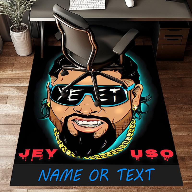 Custom JEY USO YEET Mat Personalized Name, Polyester Washable Indoor Entryway Rug, Gift for Christmas, Easter, Thanksgiving Day