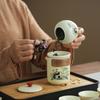 Travel tea set Ru kiln panda set Kuaike cup portable outdoor business trip Kung fu teapot teacup business gift