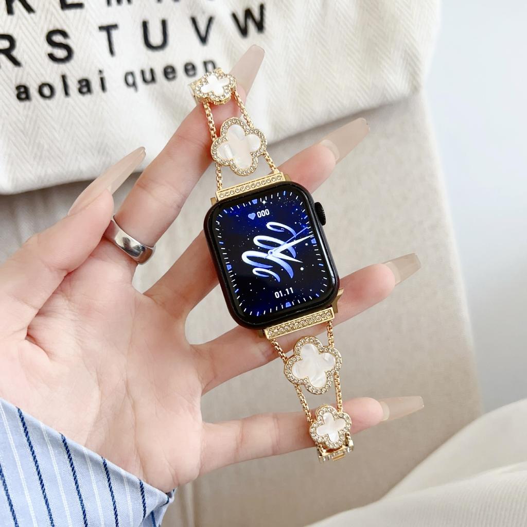 Для Apple Watch 10-го поколения Apple Watch Iwatch9876Se Четырехлистник Алмазный Ремешок Huawei