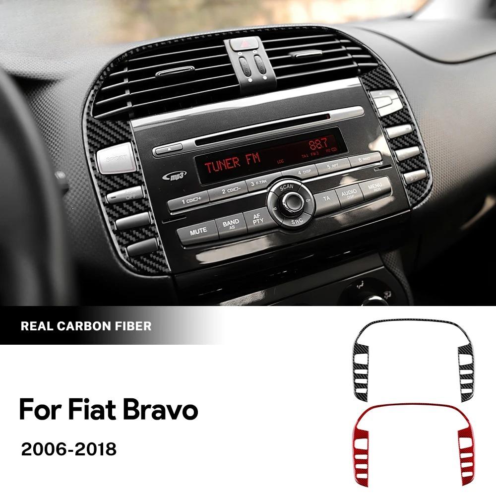 Real Carbon Fiber Sticker For Fiat Bravo 2007-2018 LHD RHD Central Console Gear Shift Panel Decal Interior Trim Accessories
