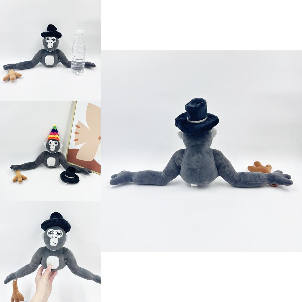 Новая плюшевая игрушка Gorilla Tag Monke, мягкая кукла с шляпой, высотой 25 см