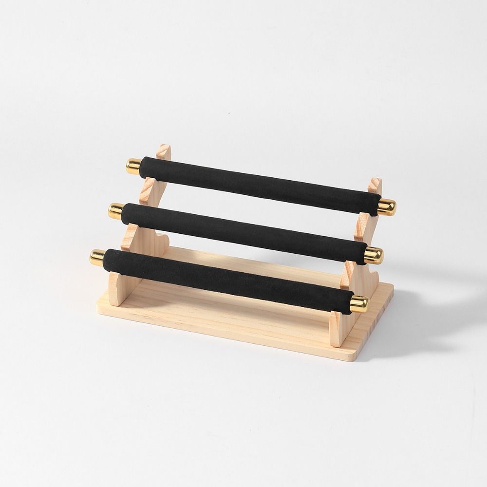 Necklace Bracelet Jewelry Organizer 3-Tier Ring Display Rack Wooden Ring Holder  Retail Display
