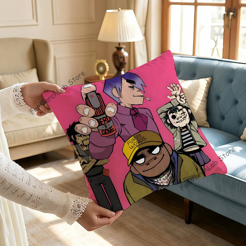 GGorillaz Rock Band Cushion For Bedroom Car Coffee Shop Room and Living Room Sofa Decorative Pillow Cover Case