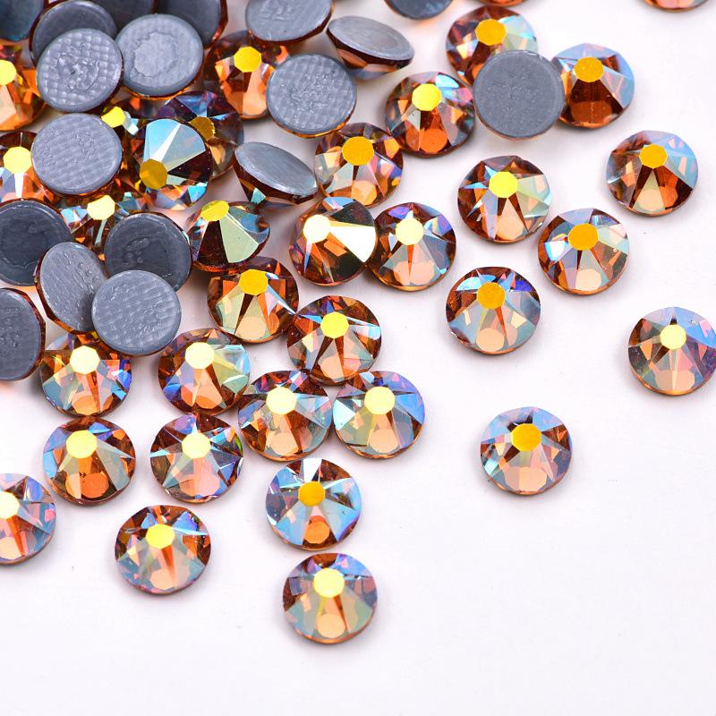Восемь больших и восемь маленьких имитаций австрийских горячих бриллиантов цвета AB, стеклянные стразы с термоклеевой основой, горячие бриллианты для рукоделия, аксессуары для одежды