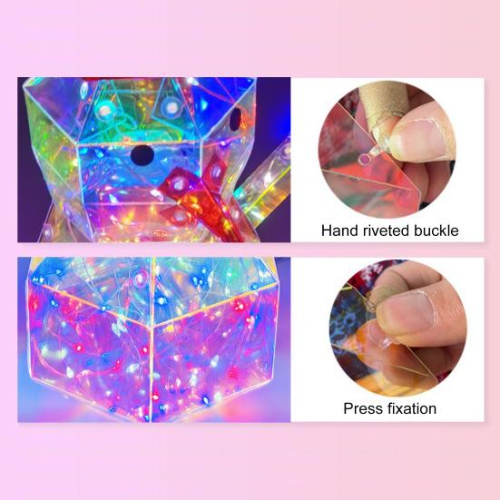 Christmas Prismatic Iridescent Snowman Ornaments LED Light Up Snowman Figurine USB Powered Table Decor for Holiday Decoration