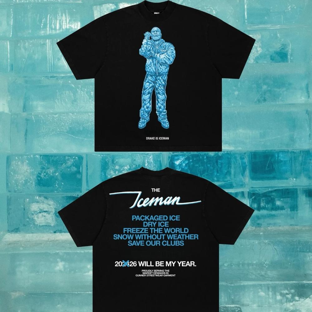 Vintage Drake New Album IceMan 2026 Graphic T-shirt Men Women Printed Tee Summer Casual Fashion Clothing Tops High Quality Streetwear