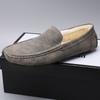 Теплые зимние мокасины, модные зимние туфли без застежек, новые удобные мужские туфли на плоской подошве для вождения, повседневная мужская обувь из натуральной кожи, мокасины