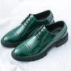 Британский Дизайнер Новые Мужские Черные Зеленые Туфли Дерби на Шнуровке Деловые Мужские Формальные Свадебные Выпускные Вечерние Платья Обувь для Возвращения Домой