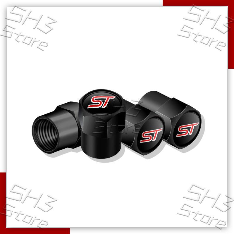 4Pcs ST Badge Car Wheel Tire Valve Caps Tyre Air Stem Airdust Waterproof Covers For Ford Focus MK2 MK3 MK4 Fiesta Kuga Mondeo