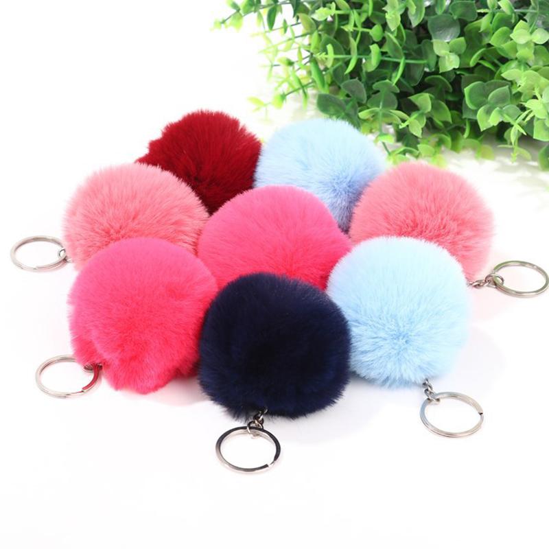 1PC Soft Fur Ball Pendant Key Chains Keychain Fur Fluffy Pendant Jewelry Decoration Women