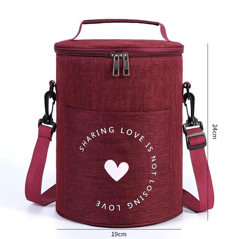 Круглая изолированная сумка для ланча, изолированная сумка, большая тяжелая алюминиевая фольга, портативная сумка для бенто, рабочая сумка, сумка для ланча