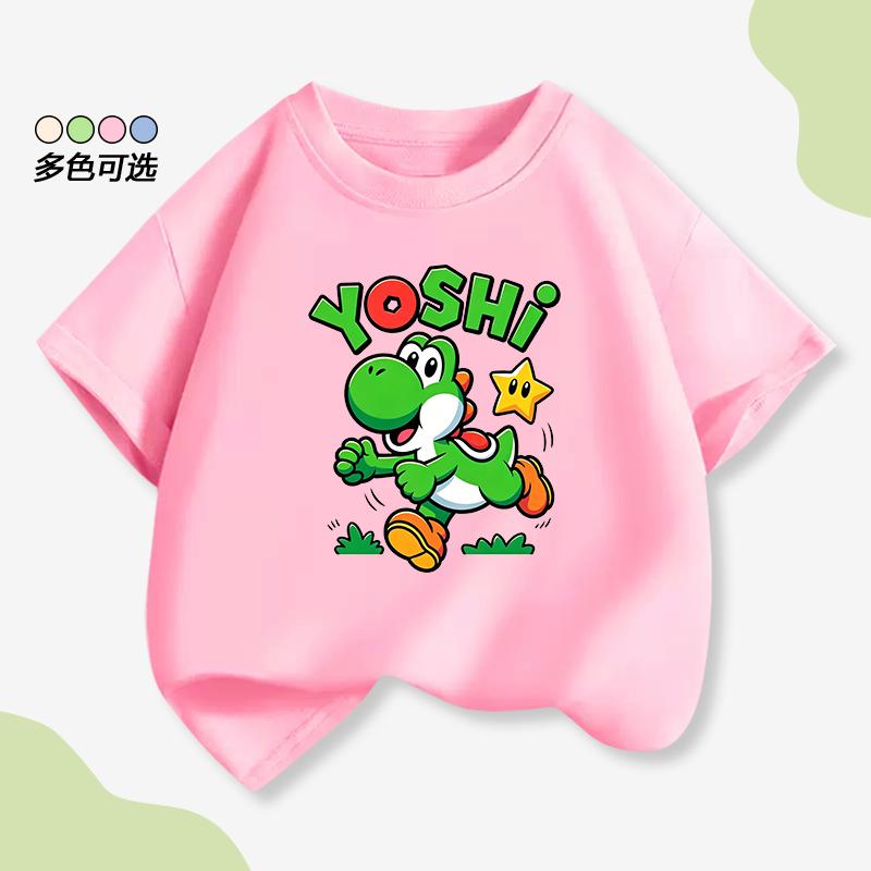 Short-sleeved T-shirt for Boys, Summer Game Clothes, Small to Large Size Boys' T-shirts and Shorts Set