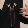 Pearl Phoenix Tassel Brooch Corsage Ornaments Chinese Style Brooch Pin Long Fringe Brooches Gifts