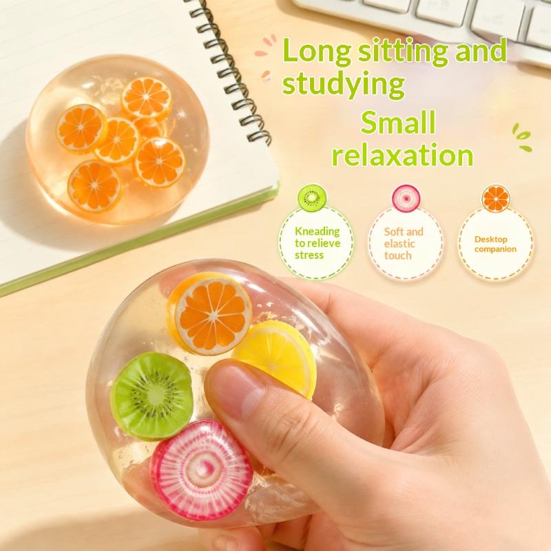 Moldable No Rebound Stress Ball Coconut Oil Scented Fruit Jelly Fidget Toy for Anxiety Sensory Calming